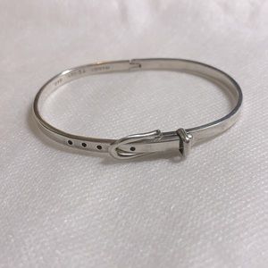 Sterling Silver Belt Bucket Bracelet